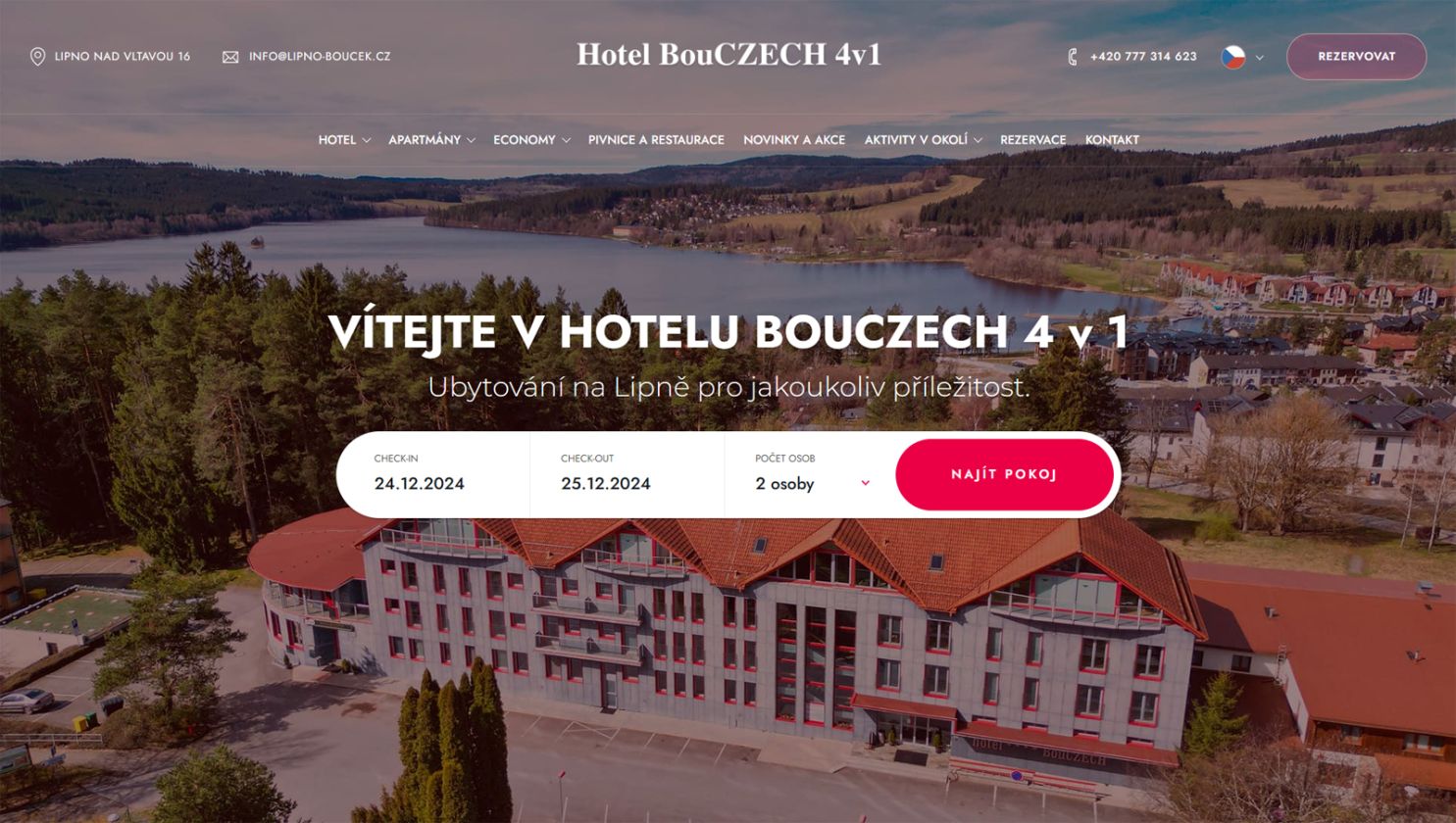 Nové webové stránky hotelu BouCZECH